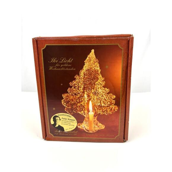 VTG Green 24% Lead Crystal Christmas Tree Peter Kaspar Art Glass Unique Rare - Picture 6 of 16